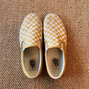 Yellow Mens Checkered Vans